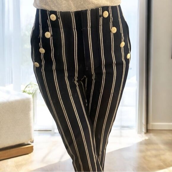 🆕 J. Crew Straight-Leg Sailor Pant in Stripe with Button Detail - Picture 12 of 12